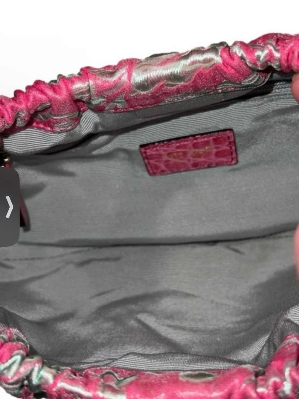 Vintage 2007 Kate Spade  Hobo Bag Pink & Silver Brocade Marina - Picture 8 of 13
